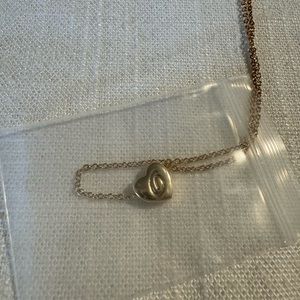 Darling 14k gold plated heart necklace with an “O” on it!